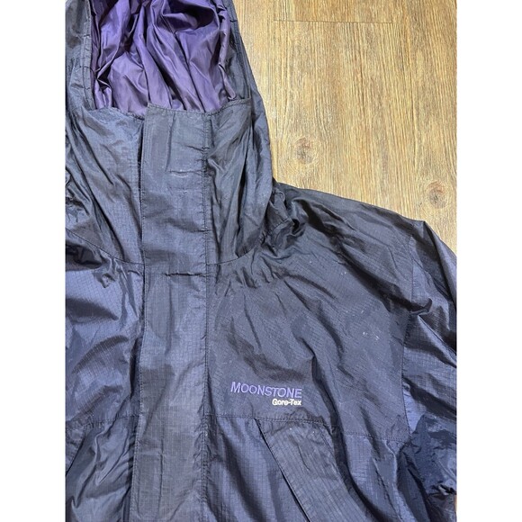 Vintage Moonstone Gore-Tex Jacket Mens M Blue  Ripstop 2 Way Zip Vented Hooded - Picture 3 of 15